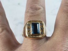 Load image into Gallery viewer, Mens Vintage Estate 14K Yellow Gold Topaz & Diamond Ring 16.3g E6275