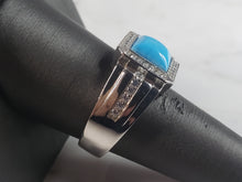 Load image into Gallery viewer, Mens Estate Sterling Silver Turquoise Ring 10.0g E6429