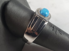 Load image into Gallery viewer, Mens Estate Sterling Silver Turquoise Ring 12.0g E6430