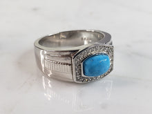 Load image into Gallery viewer, Mens Estate Sterling Silver Turquoise Ring 12.0g E6430