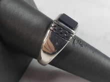 Load image into Gallery viewer, Mens Estate Sterling Silver Modernist Onyx Ring 6.4g E6432