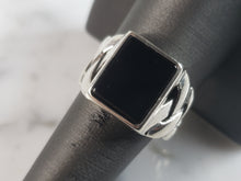 Load image into Gallery viewer, Mens Estate Sterling Silver Modernist Onyx Ring 8.9g E6433