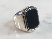 Load image into Gallery viewer, Mens Estate Sterling Silver Modernist Onyx Ring 13.2g E6435