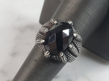 Load image into Gallery viewer, Mens Estate Sterling Silver Modernist Onyx Claw Ring 7.7g E6436