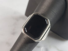 Load image into Gallery viewer, Mens Estate Sterling Silver Modernist Onyx Ring 12.1g E6437