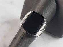 Load image into Gallery viewer, Mens Estate Sterling Silver Modernist Onyx Ring 11.8g E6438