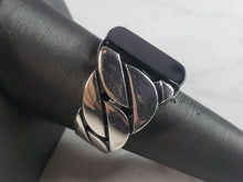 Load image into Gallery viewer, Mens Estate Sterling Silver Modernist Onyx Ring 11.8g E6438