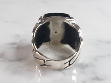 Load image into Gallery viewer, Mens Estate Sterling Silver Modernist Onyx Ring 11.8g E6438