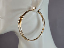 Load image into Gallery viewer, Pr Womens Vintage Estate 14K Yellow Gold Hoop Earrings 9.0g #E6483