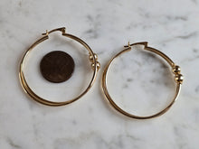 Load image into Gallery viewer, Pr Womens Vintage Estate 14K Yellow Gold Hoop Earrings 9.0g #E6483