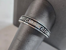 Load image into Gallery viewer, Mens Vintage Estate 14K White Gold Diamond Greek Key Ring, 4.9g E6525