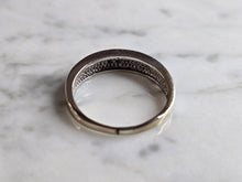 Load image into Gallery viewer, Mens Vintage Estate 14K White Gold Diamond Greek Key Ring, 4.9g E6525