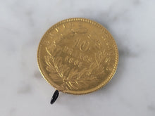 Load image into Gallery viewer, Rare 1865 French France 10 Francs Gold Coin Pendant 3.2g E6579