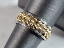 Load image into Gallery viewer, Mens Vintage Estate 14K White & Yellow Gold Wedding Band Ring, 6.4g E6616
