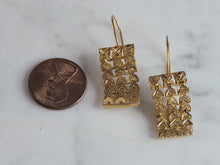 Load image into Gallery viewer, Pr Womens Vintage Estate 14K Yellow Gold Filigree Dangle Earrings, 3.6g E6692