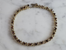Load image into Gallery viewer, Vintage Estate 14k Gold Diamond & Amethyst Tennis Bracelet 10.8g #E6779
