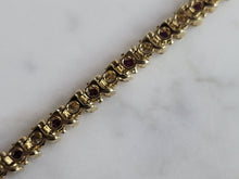 Load image into Gallery viewer, Vintage Estate 14k Gold Diamond & Amethyst Tennis Bracelet 10.8g #E6779