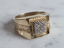 Load image into Gallery viewer, Mens Vintage Estate 14K Yellow Gold Diamond Ring, 8.5g  E6788