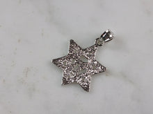 Load image into Gallery viewer, Sterling Silver Jewish Judaica Star of David Chai Pendant Necklace, 2.5g E6896