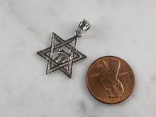 Load image into Gallery viewer, Sterling Silver Jewish Judaica Star of David Chai Pendant Necklace, 2.5g E6896