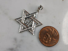 Load image into Gallery viewer, Sterling Silver Jewish Judaica Star of David Pendant Necklace, 3.1g E6897