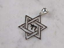 Load image into Gallery viewer, Sterling Silver Jewish Judaica Star of David Chai Pendant Necklace, 3.1g E6899
