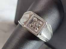 Load image into Gallery viewer, Mens Vintage Estate 10K White Gold Diamond Ring 5.1g E6969