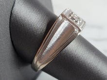 Load image into Gallery viewer, Mens Vintage Estate 10K White Gold Diamond Ring 5.1g E6969