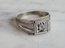 Load image into Gallery viewer, Mens Vintage Estate 10K White Gold Diamond Ring 5.1g E6969