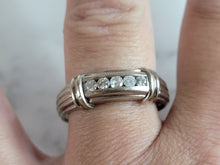 Load image into Gallery viewer, Mens Vintage Estate 14K White Gold Diamond Ring 8.0g E6970