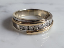 Load image into Gallery viewer, Mens Vintage Estate 14K Mixed Gold Diamond Ring 10.8g E6972