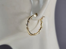 Load image into Gallery viewer, Pr Womens Vintage Estate 14K Gold Michael Anthony Hoop Earrings 1.1g E7022
