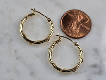 Load image into Gallery viewer, Pr Womens Vintage Estate 14K Gold Michael Anthony Hoop Earrings 1.1g E7022