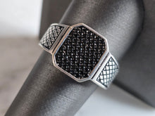 Load image into Gallery viewer, Mens Vintage Estate Sterling Silver CZ Ring 7.8g E7165