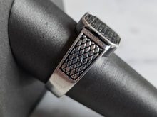 Load image into Gallery viewer, Mens Vintage Estate Sterling Silver CZ Ring 7.8g E7165