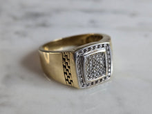Load image into Gallery viewer, Mens Vintage Estate 10k Yellow Gold Diamond Ring 6.7g #E7206