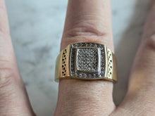 Load image into Gallery viewer, Mens Vintage Estate 10k Yellow Gold Diamond Ring 6.7g #E7206
