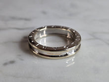 Load image into Gallery viewer, Mens Estate 18K White Gold Designer Bvlgari Wedding Band Ring, 8.0g E7208