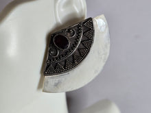 Load image into Gallery viewer, Pr Womens Vintage Estate Sterling Silver Art Deco Fan Earrings, 14.5g E7252