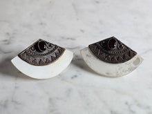 Load image into Gallery viewer, Pr Womens Vintage Estate Sterling Silver Art Deco Fan Earrings, 14.5g E7252