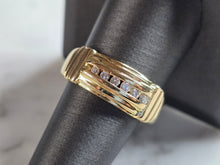 Load image into Gallery viewer, Mens Vintage Estate 14K Yellow Gold Diamond Ring 10.5g E7349