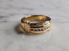 Load image into Gallery viewer, Mens Vintage Estate 14K Yellow Gold Diamond Ring 10.5g E7349