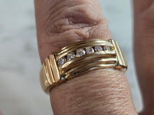 Load image into Gallery viewer, Mens Vintage Estate 14K Yellow Gold Diamond Ring 10.5g E7349