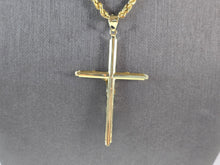 Load image into Gallery viewer, Vintage Estate 10k Gold Jesus Cross Pendant w/ Rope Necklace 6.4g E7386