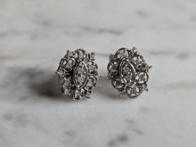 Load image into Gallery viewer, Pr Womens Vintage Estate 10K White Gold Diamond Stud Earrings 2.9g E7399