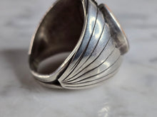 Load image into Gallery viewer, Mens Vintage Sterling Silver Southwestern Turquoise Eagle Ring 17.3g E7469