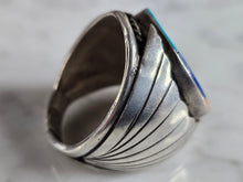 Load image into Gallery viewer, Mens Vintage Sterling Silver Southwestern Turquoise Eagle Ring 17.3g E7469