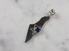 Load image into Gallery viewer, Sterling Silver Jewish Judaica Star of David Israel Pendant Necklace 3.3g E7496