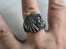 Load image into Gallery viewer, Mens Sterling Silver Eagle Chief Head Ring 11.9g E7838