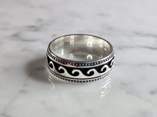 Load image into Gallery viewer, Mens Sterling Silver Modernist Tsunami Wave Ring 6.4g E7845